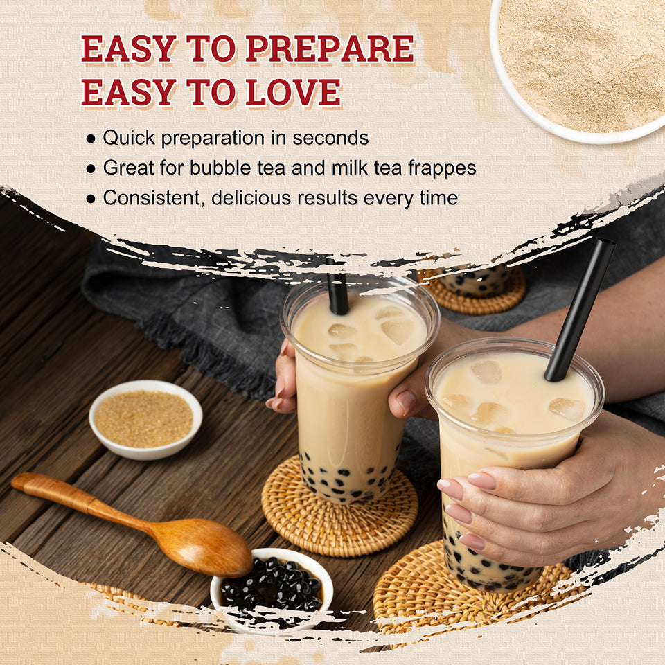 52USA Strawberry Milk Tea Kit: Strawberry Popping Boba + Milk Tea 3-in-1 Powder – DIY Classic Bubble Tea Set