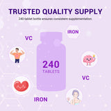 Heivy Ferrous Sulfate Iron 325 mg with Vitamin C | 240 Tablets