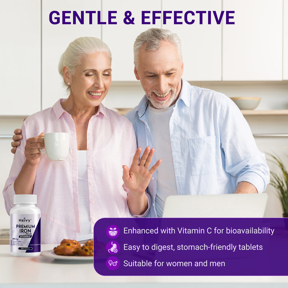 Heivy Ferrous Sulfate Iron 325 mg with Vitamin C | 240 Tablets