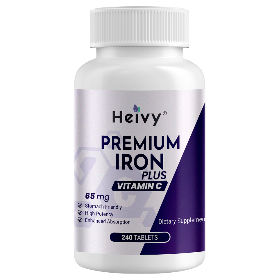 Heivy Ferrous Sulfate Iron 325 mg with Vitamin C | 240 Tablets
