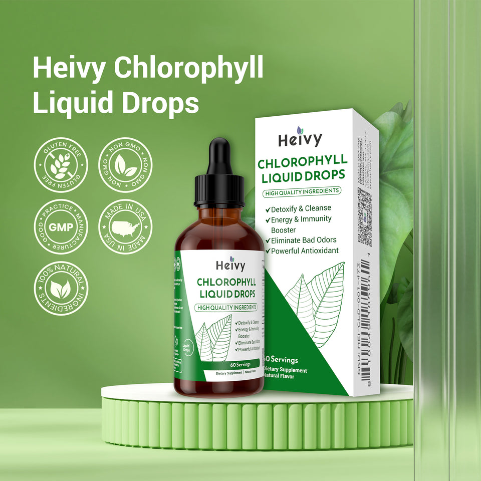 Heivy Chlorophyll Liquid Drops - INTERNAL DEODORIZER & SUPPORT OVERALL HEALTH
