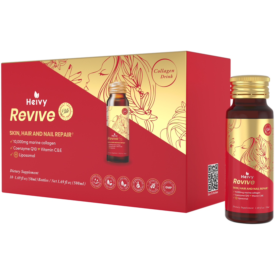 Heivy Liquid Collagen Drink for Women – 10,000 mg Marine Collagen + CoQ10