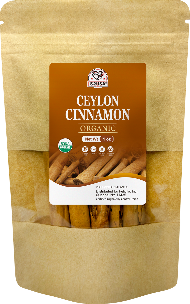 52USA Organic Ceylon Cinnamon Sticks 1oz