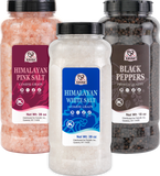 52USA Grinder Refill Trio: Fine Pink Salt 39 oz + Coarse White Salt 39 oz + Whole Black Peppercorns 18 oz – 3-Bottle Seasoning Set