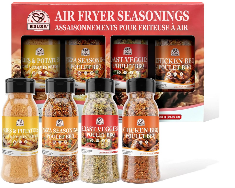 52USA 4 packs Air Fryer seasonings 250ml PET shakers
