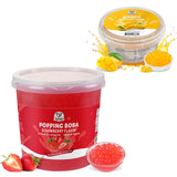 52USA Popping Boba Variety Pack, Bursting Boba Pearls for Bubble Tea, Beverages, Ice Cream (Strawberry 7 LB + Mango 1.1 LB)
