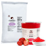 52USA Strawberry Taro Kit: Strawberry Popping Boba + Taro Powder – DIY Creamy Purple Bubble Tea Set