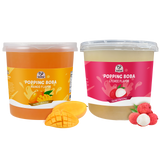 52USA Tropical Fruits Collection Popping Boba Duo: Mango + Lychee – Bursting Fruit Pearls for Milk Tea, Summer Drinks & Family Parties